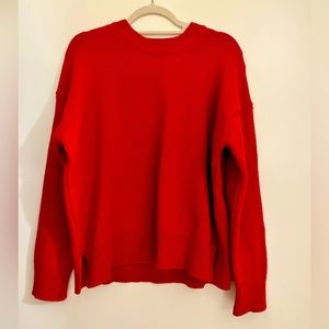 Oversized red 100% wool Zara crew neck sweater